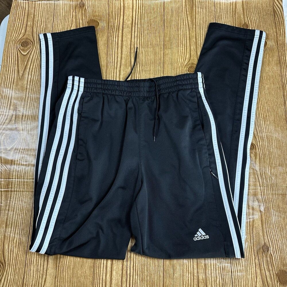 Adidas Black Tricot Track Pants Men’s Size Medium Training Pants Soccer Sweats‎